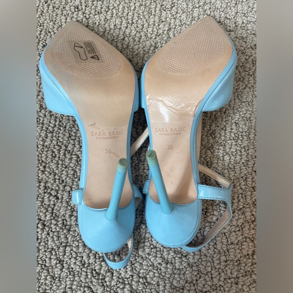 Zara Baby Blue Heels T-Strap 🩵 - Picture 4 of 5